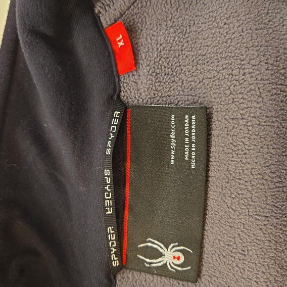 Spyder Soft Shell 1/4 Zip Fleece Pullover Sweater Jacket Mens Size XL Black Gray - Picture 7 of 14